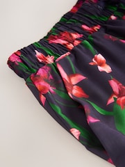 B by Ted Baker Navy Floral Print Wide Leg Button Through Pyjamas Set - صورة 7 من 8