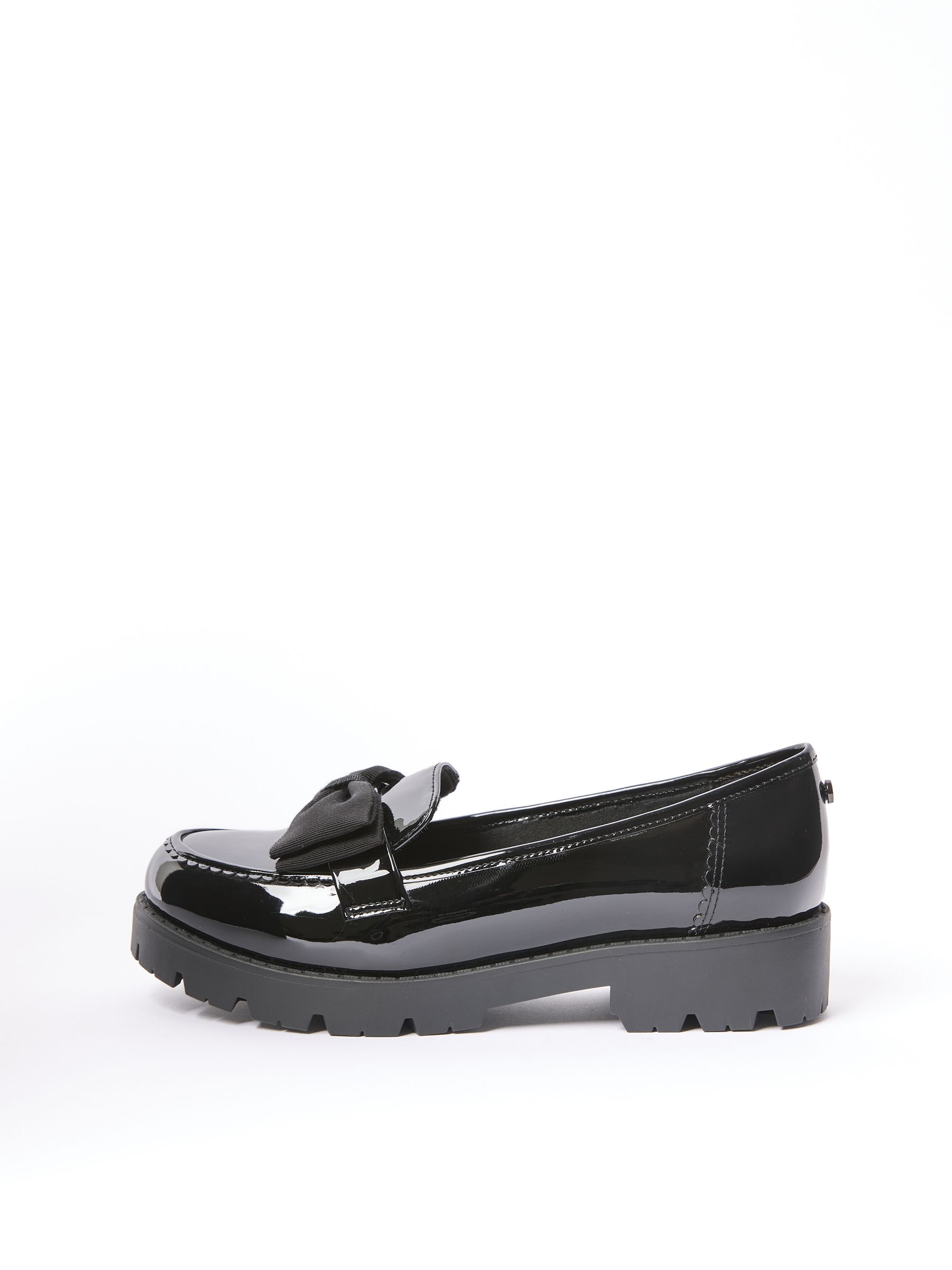 Buy Lipsy Black Standard Fit (F) Patent Chunky Bow Slip On Loafer