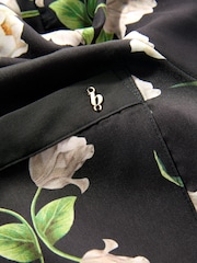 Черная атласная пижама на пуговицах с шортами B by Ted Baker - Image 10 of 11