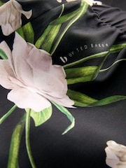 B by Ted Baker Satin Elderflower Button Through Black Short Pyjamas Set - Image 6 of 6