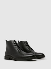 Schuh Darwin Leather Lace Up Black Shoes - Image 2 of 4