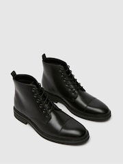 Schuh Darwin Leather Lace Up Black Shoes - Image 3 of 4