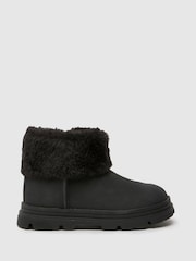 Schuh Cherry Faux Fur Black Boots - Image 1 of 4