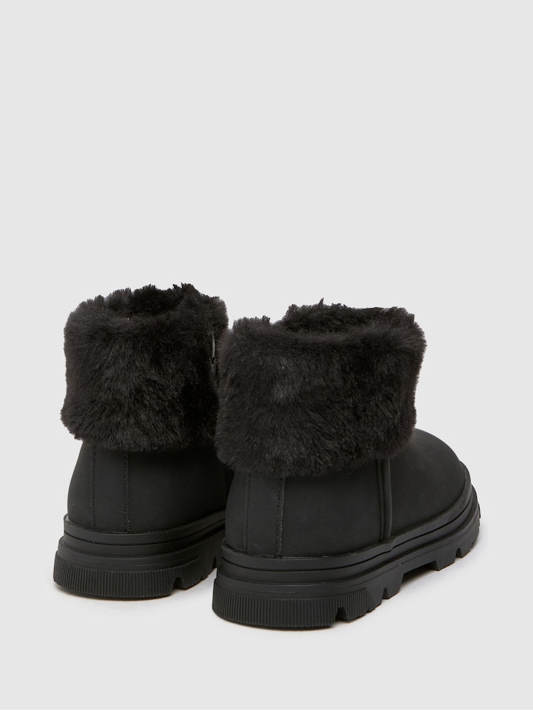 Schuh Cherry Faux Fur Black Boots - Image 2 of 4