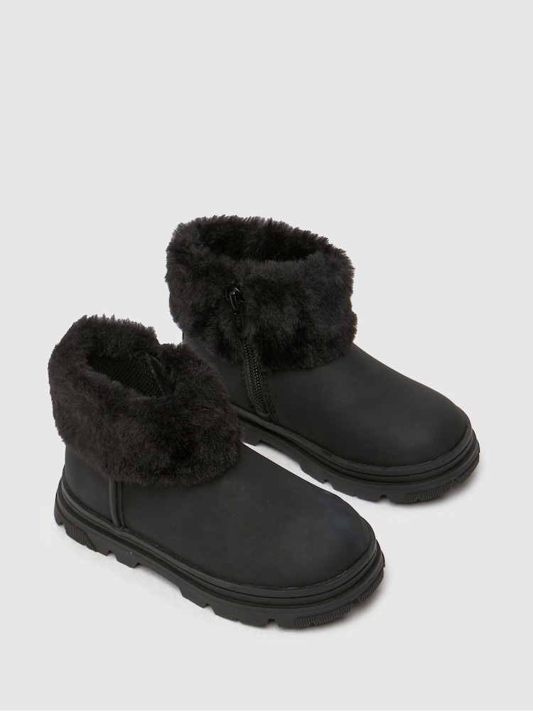 Schuh Cherry Faux Fur Black Boots - Image 4 of 4