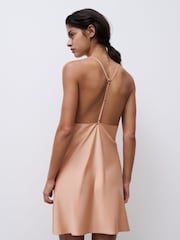 Chantelle Nude Spice embroidered Satin Chemise - Image 2 of 4