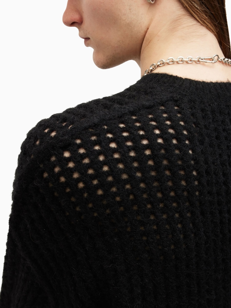 AllSaints Black Harlen Crew Jumper - Image 5 of 7