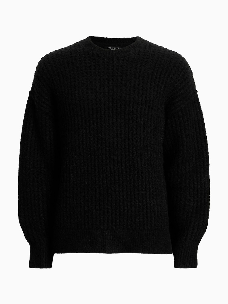 AllSaints Black Harlen Crew Jumper - Image 7 of 7