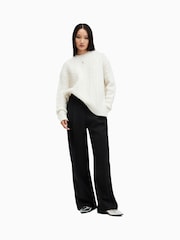 AllSaints White Sirius Cable Crew Jumpers - Image 3 of 9