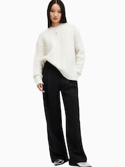 AllSaints White Sirius Cable Crew Jumpers - Image 2 of 8