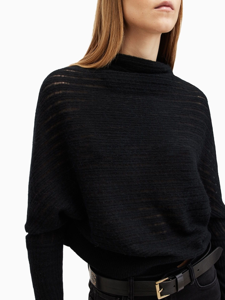 AllSaints Black Ridley Ladder Jumper - Image 2 of 9
