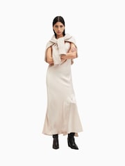 AllSaints Brown Nico Dress - Image 7 of 11