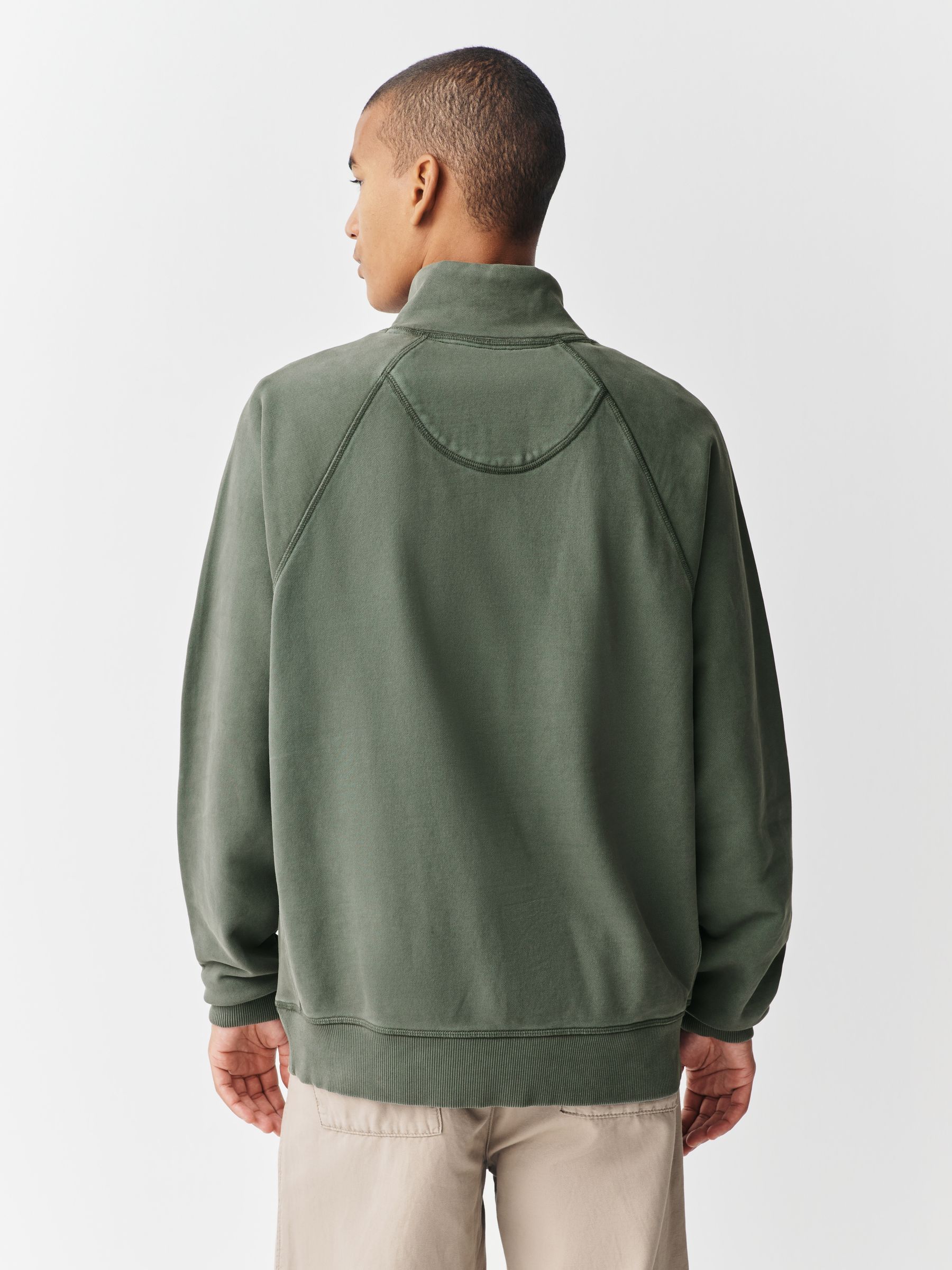 Buy Sage Green Heavyweight Washed Quarter Zip Sweatshirt from Next USA