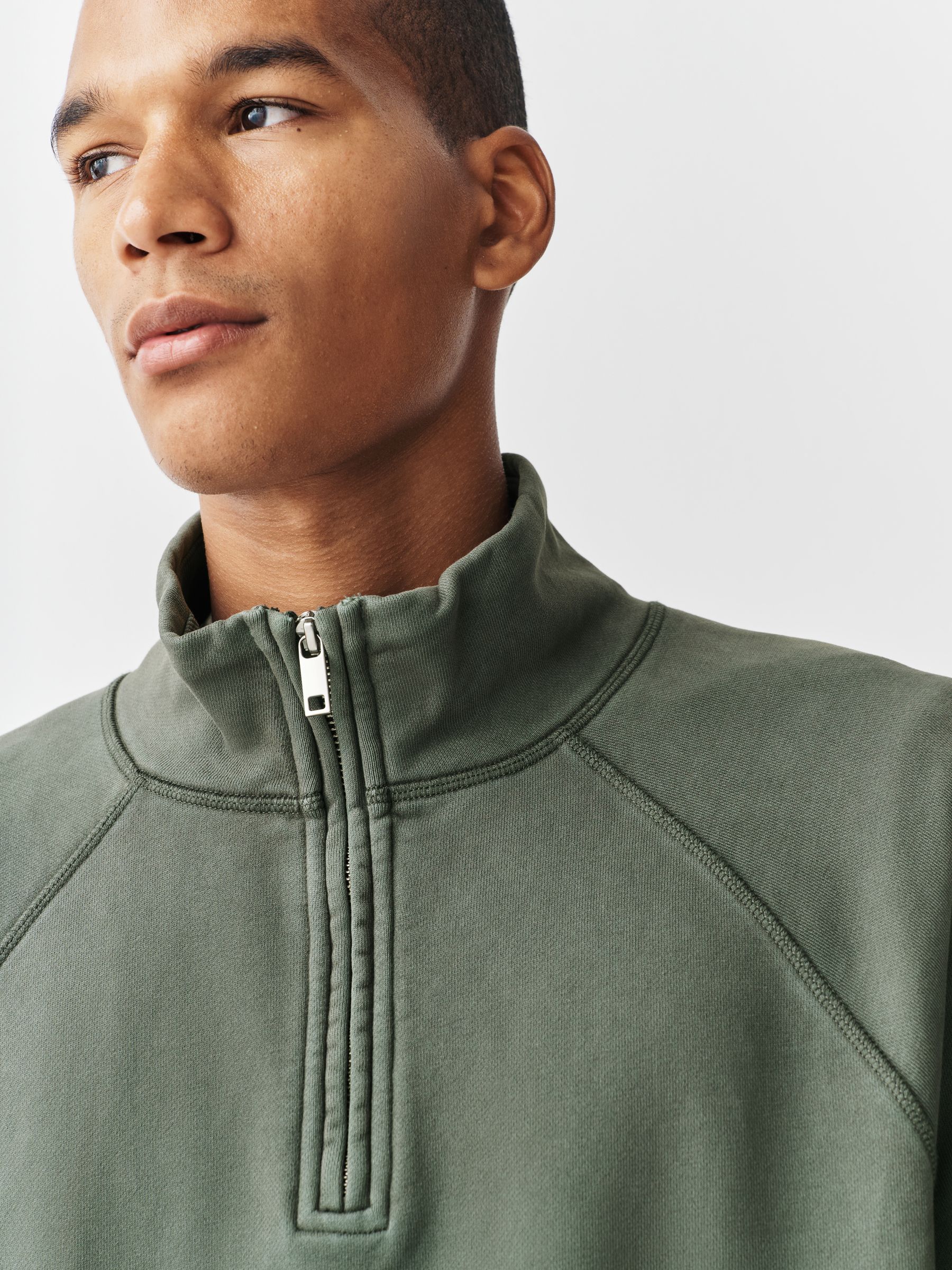 Buy Sage Green Heavyweight Washed Quarter Zip Sweatshirt from Next USA