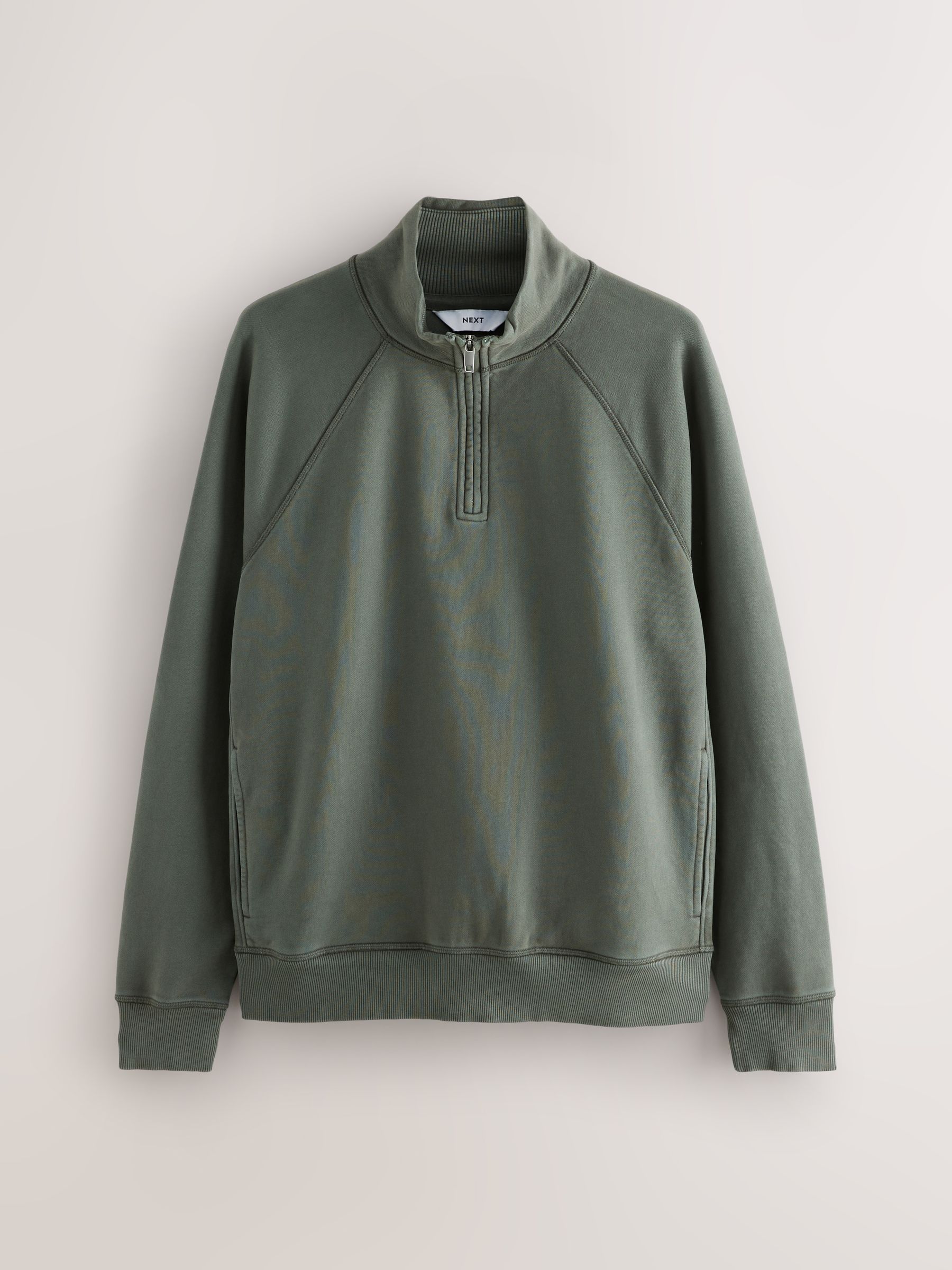 Buy Sage Green Heavyweight Washed Quarter Zip Sweatshirt from Next USA