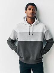 Black/White Marl Colour Block Hoodie - Image 1 of 9