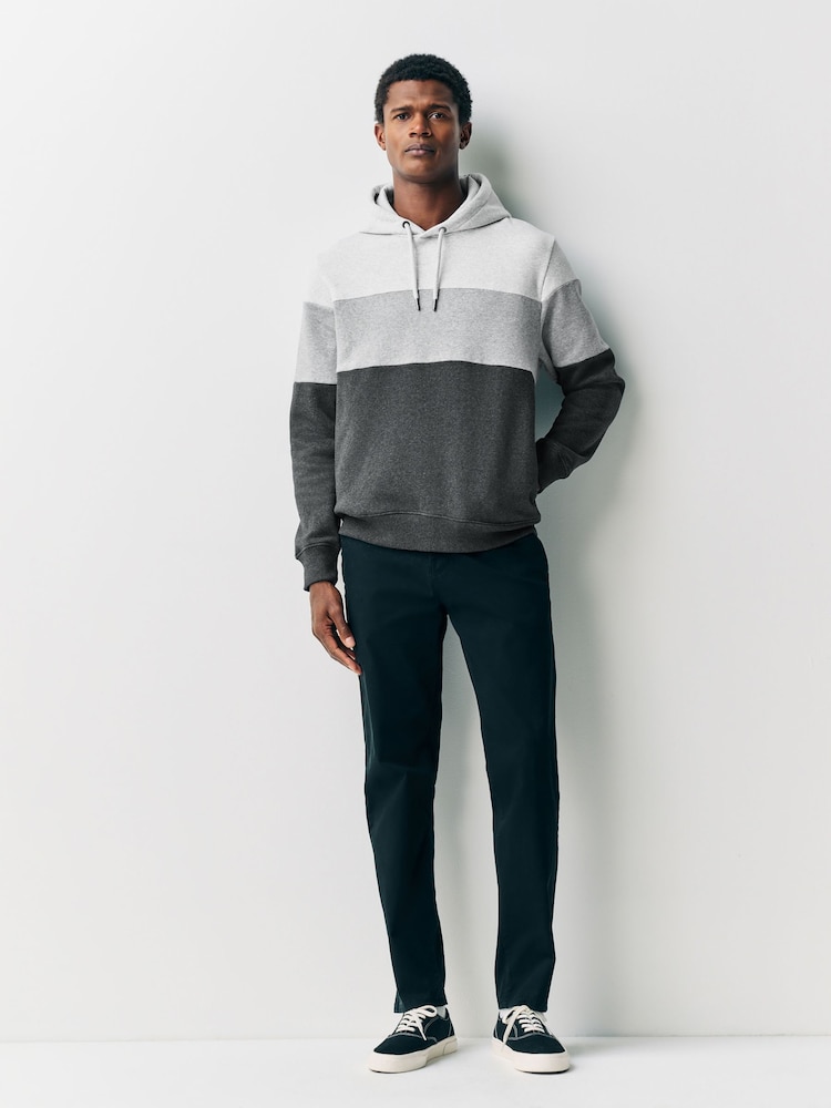 Black/White Marl Colour Block Hoodie - Image 2 of 9