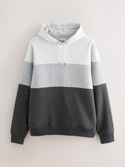 Black/White Marl Colour Block Hoodie - Image 6 of 9