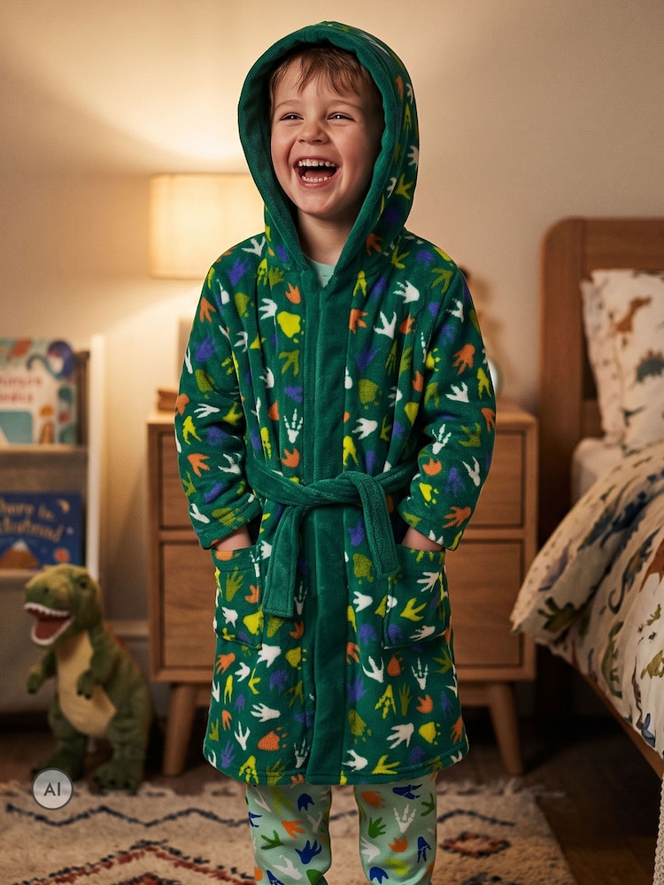 Harry Bear Green Dinosaur Pyjamas And Dressing Gown Set - Image 1 of 11