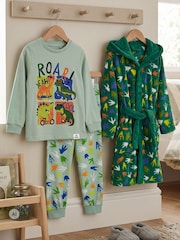 Harry Bear Green Dinosaur Pyjamas And Dressing Gown Set - Image 6 of 11