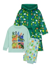Harry Bear Green Dinosaur Pyjamas And Dressing Gown Set - Image 7 of 11