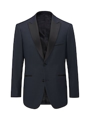 Skopes Blue Tailored Fit Cuba Geometric Dinner Suit Jacket - Image 5 of 6