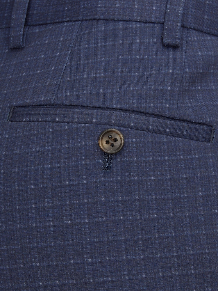 Skopes Blue Tailored Fit Ultimate Comfort Fenton Check Suit Trousers - Image 4 of 4