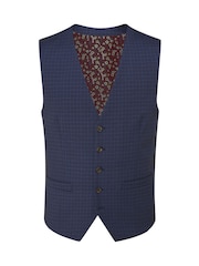 Skopes Blue Tailored Fit Ultimate Comfort Fenton Check Suit Waistcoat - Image 3 of 4