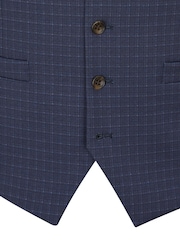 Skopes Blue Tailored Fit Ultimate Comfort Fenton Check Suit Waistcoat - Image 4 of 4