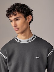 BOSS Grey Tape Jacquard Knit Jumper - Image 3 of 4