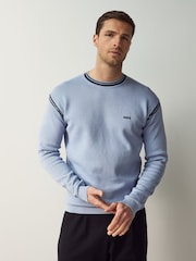 BOSS Blue Tape Jacquard Knit Jumper - Image 1 of 4