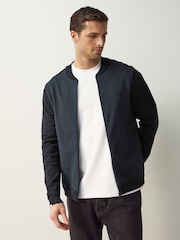 BOSS Navy Ever X Zip Up Knitted Jumper - Image 1 of 4