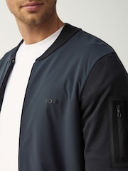 BOSS Navy Ever X Zip Up Knitted Jumper - Image 3 of 4