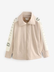 B by Ted Baker Ecru Longline Zip Through Hoodie - Image 1 of 4