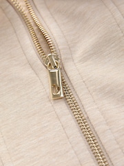 B by Ted Baker Ecru Longline Zip Through Hoodie - Image 2 of 4