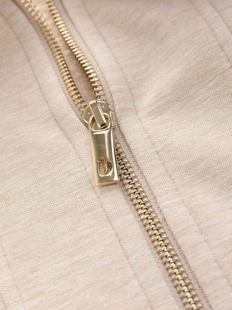 B by Ted Baker Ecru Longline Zip Through Hoodie - Image 2 of 4