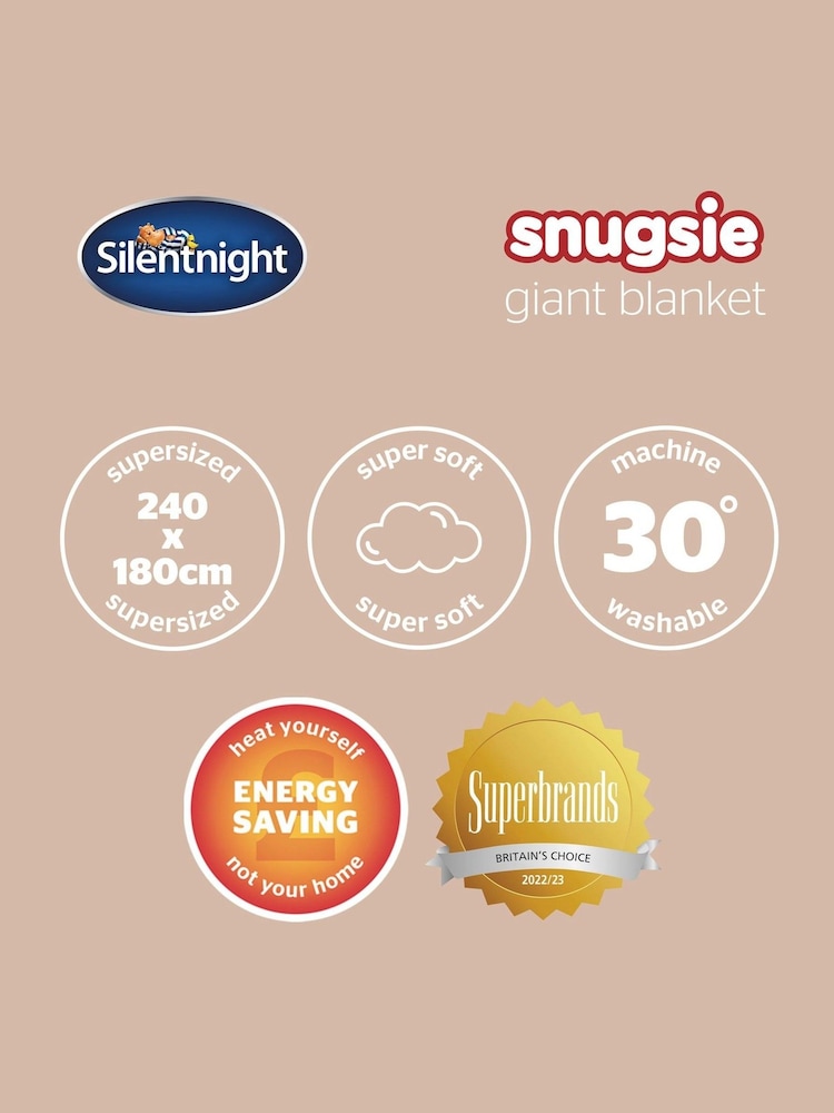 Silentnight Cream Green Snugsie Winter Lux 240 x 180cm Giant Blanket - Image 8 of 8