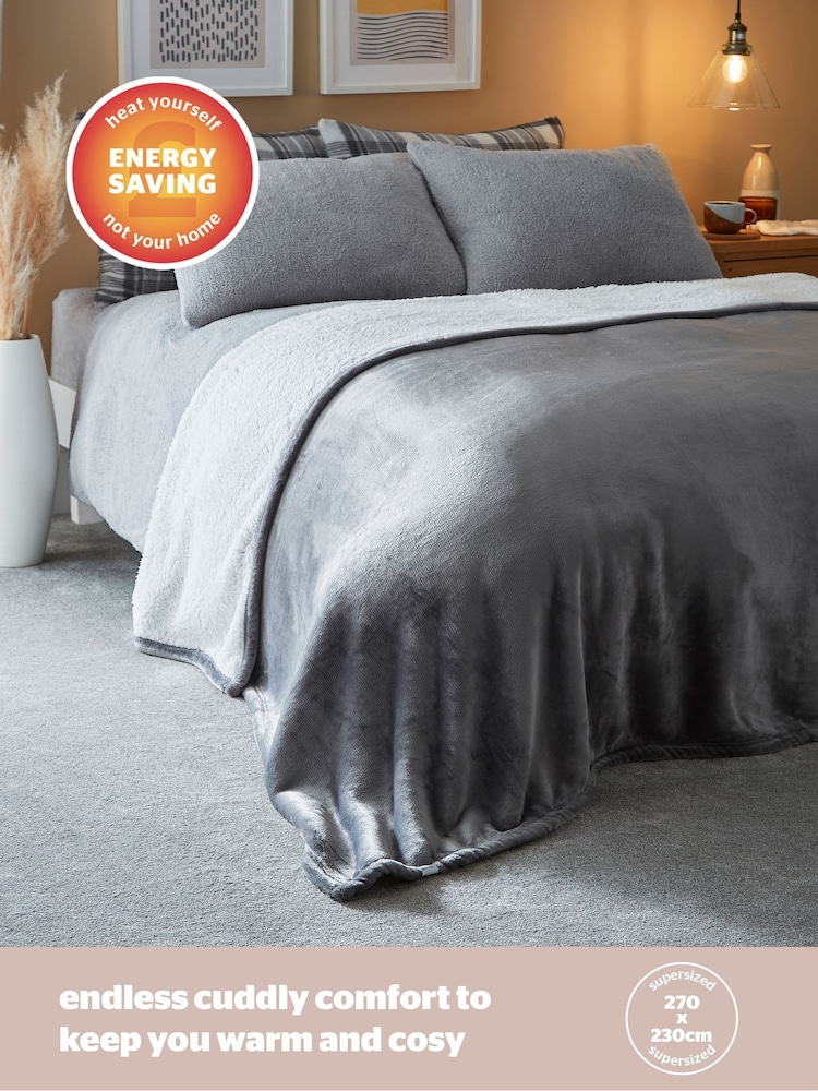 Silentnight Charcoal Snugsie XL Kingsize 270 x 230cm Family Blanket - Image 2 of 7