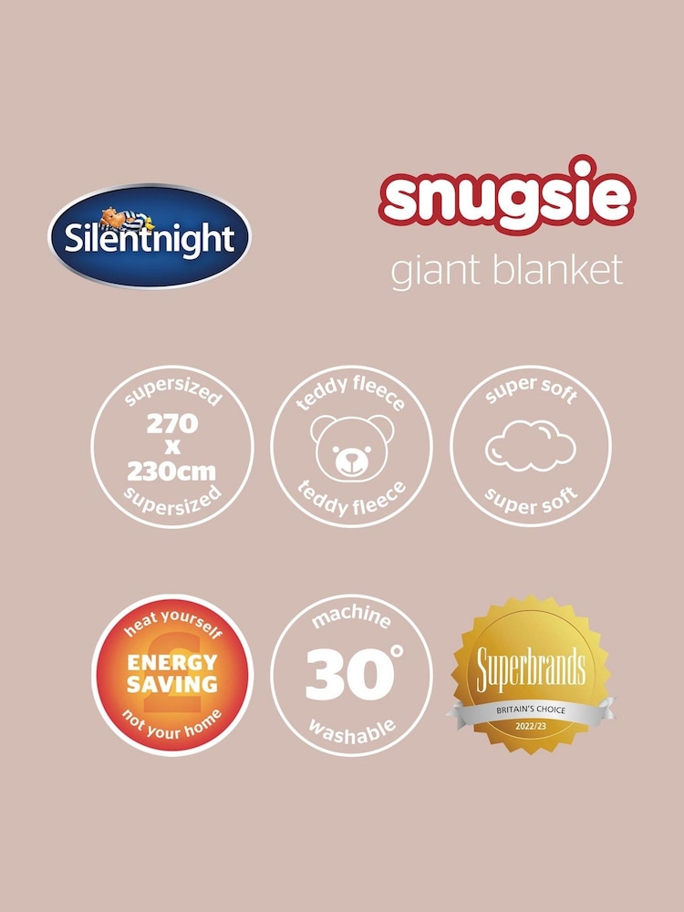 Silentnight Charcoal Snugsie XL Kingsize 270 x 230cm Family Blanket - Image 7 of 7