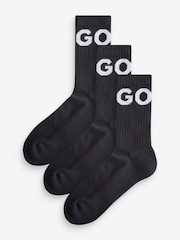 Schwarz - HUGO Hugo Sport Socks 3 Pack - Bild 1 von 7