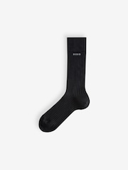 Черный - BOSS Signature Cotton 3-Pack Crew Socks - Изображение 2 из 4