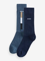BOSS Blue Iconic Cotton Socks 2 Pack - Image 1 of 5