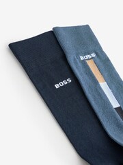 BOSS Blue Iconic Cotton Socks 2 Pack - Image 4 of 5