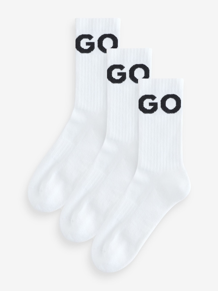Weiß - HUGO Hugo Sport Socks 3 Pack - Bild 1 von 6