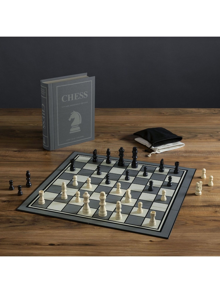 WS Games Dark Grey Chess Vintage Bookshelf Board Game - Image 1 of 6