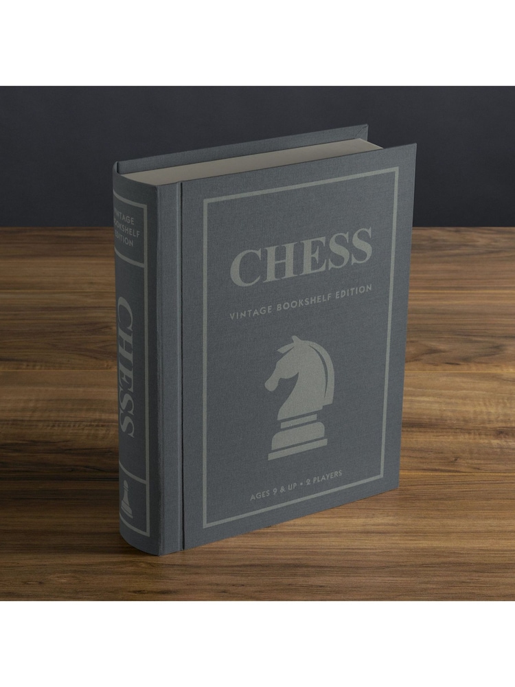 WS Games Dark Grey Chess Vintage Bookshelf Board Game - Image 11 of 11