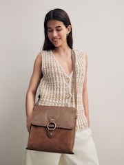 Tan Brown Leather Messenger Bag - Image 1 of 11