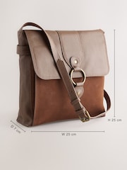 Tan Brown Leather Messenger Bag - Image 11 of 11