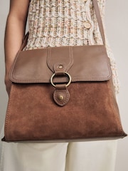 Tan Brown Leather Messenger Bag - Image 5 of 11