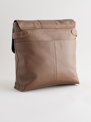 Tan Brown Leather Messenger Bag - Image 7 of 11